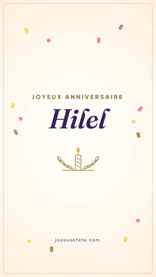 Image « Joyeux anniversaire Hilel » au format story