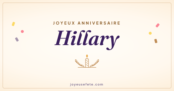 Image « Joyeux anniversaire Hillary » au format large