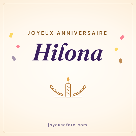 Image carrée « Joyeux anniversaire Hilona » pour WhatsApp