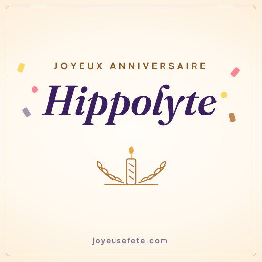 Image carrée « Joyeux anniversaire Hippolyte » pour WhatsApp