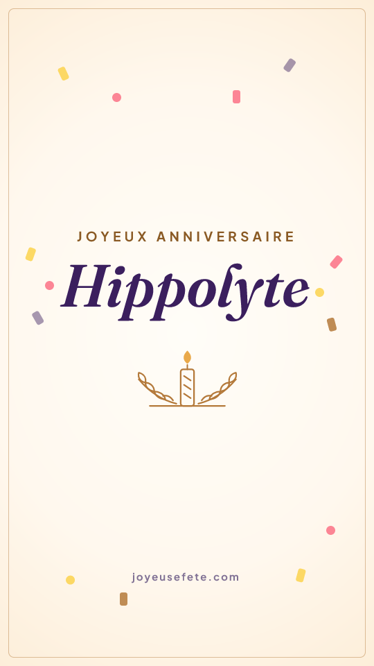 Image « Joyeux anniversaire Hippolyte » au format story