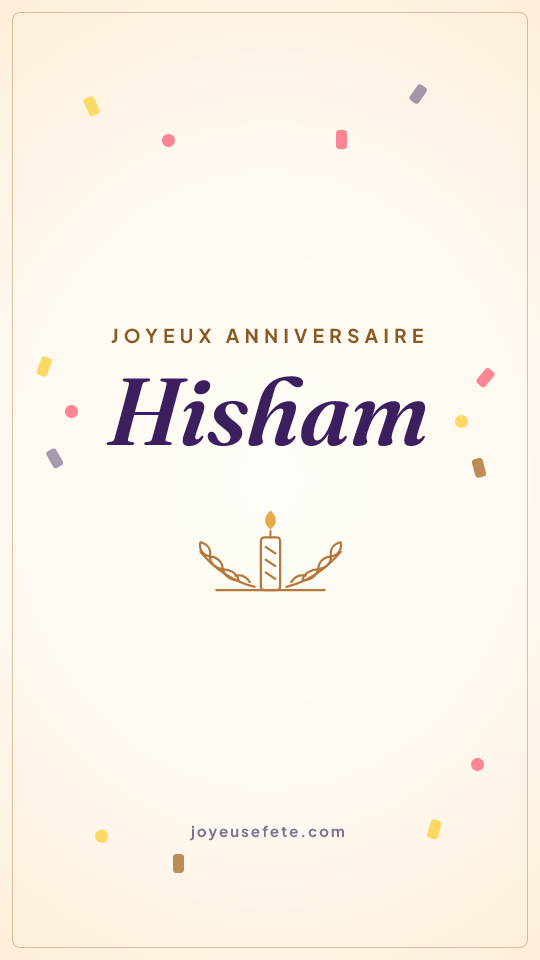 Image « Joyeux anniversaire Hisham » au format story
