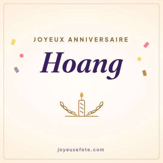 Image carrée « Joyeux anniversaire Hoang » pour WhatsApp