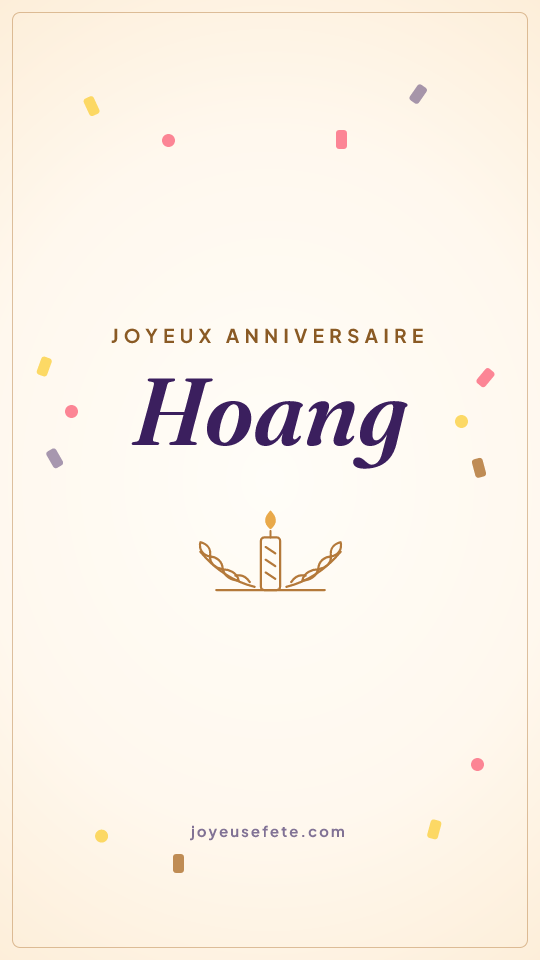 Image « Joyeux anniversaire Hoang » au format story