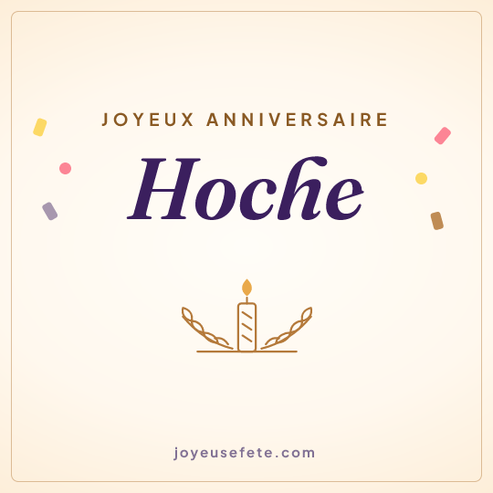 Image carrée « Joyeux anniversaire Hoche » pour WhatsApp