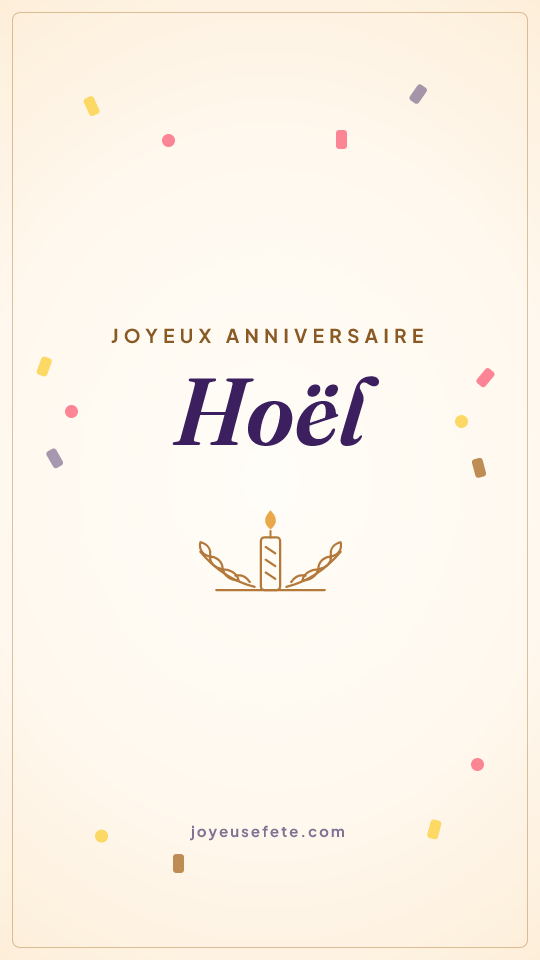 Image « Joyeux anniversaire Hoël » au format story