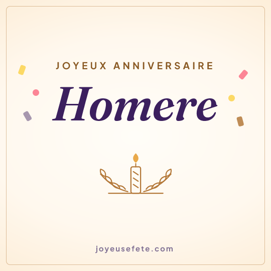 Image carrée « Joyeux anniversaire Homere » pour WhatsApp