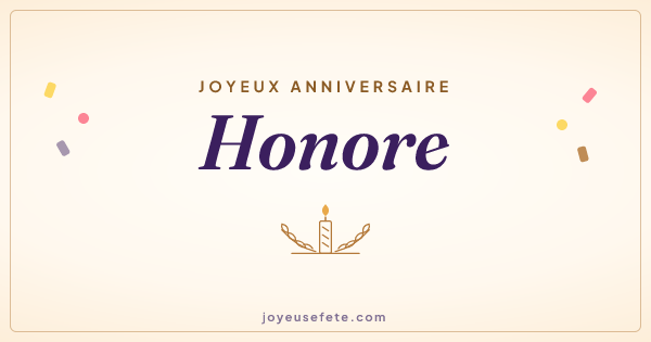 Image « Joyeux anniversaire Honore » au format large