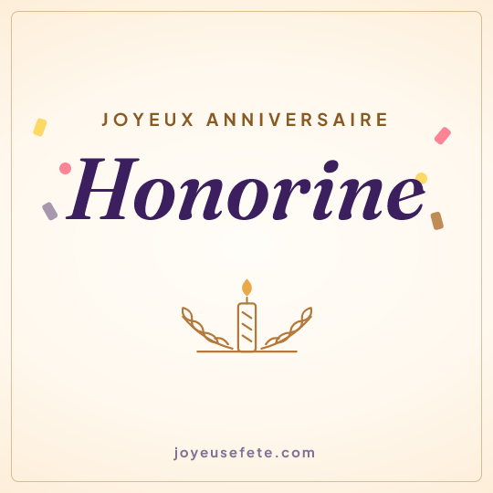 Image carrée « Joyeux anniversaire Honorine » pour WhatsApp