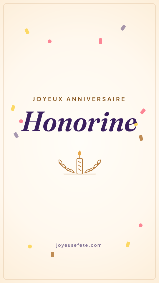 Image « Joyeux anniversaire Honorine » au format story