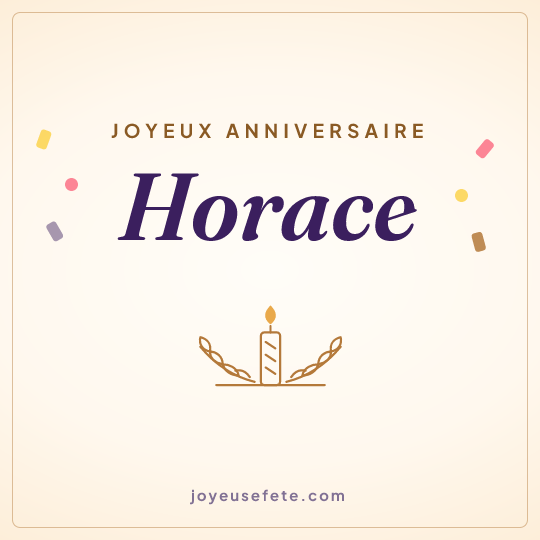 Image carrée « Joyeux anniversaire Horace » pour WhatsApp