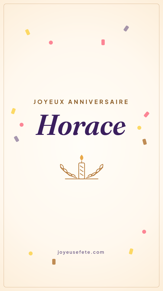 Image « Joyeux anniversaire Horace » au format story