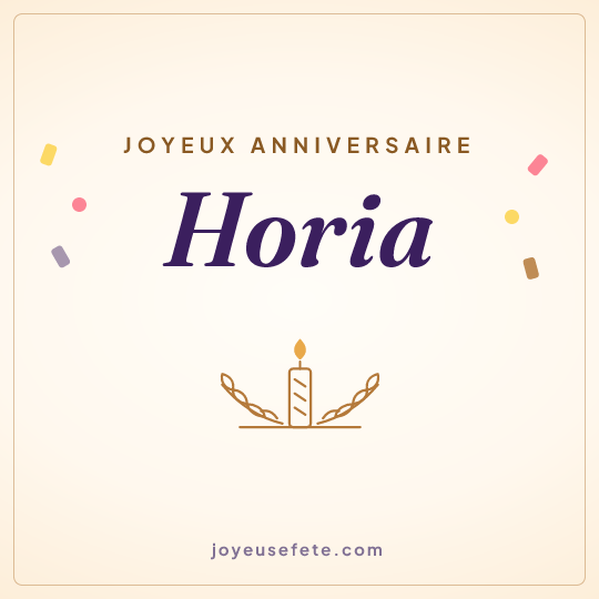 Image carrée « Joyeux anniversaire Horia » pour WhatsApp