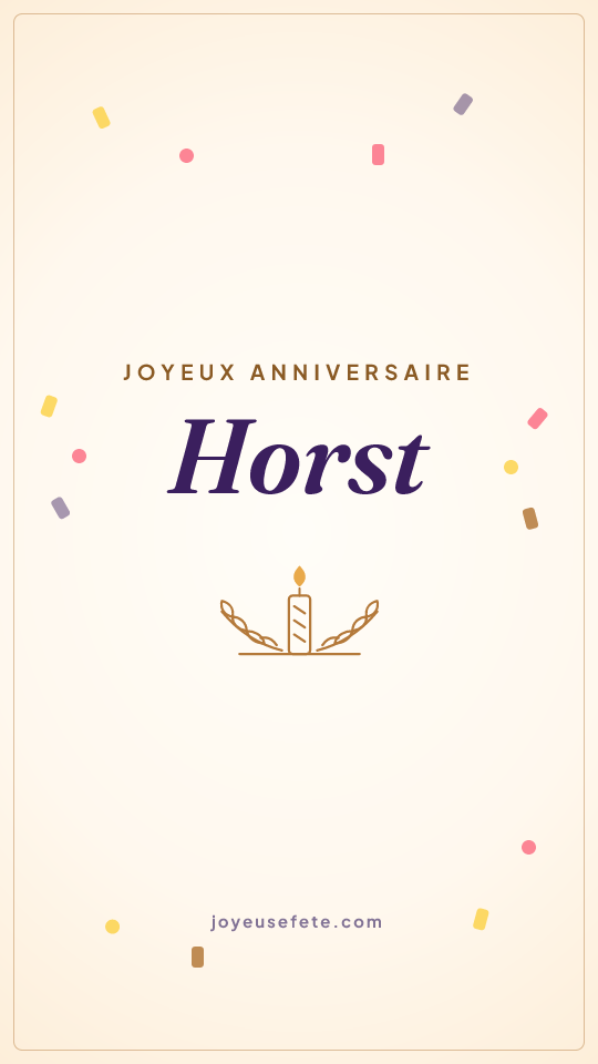 Image « Joyeux anniversaire Horst » au format story