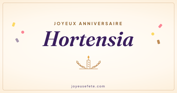 Image « Joyeux anniversaire Hortensia » au format large