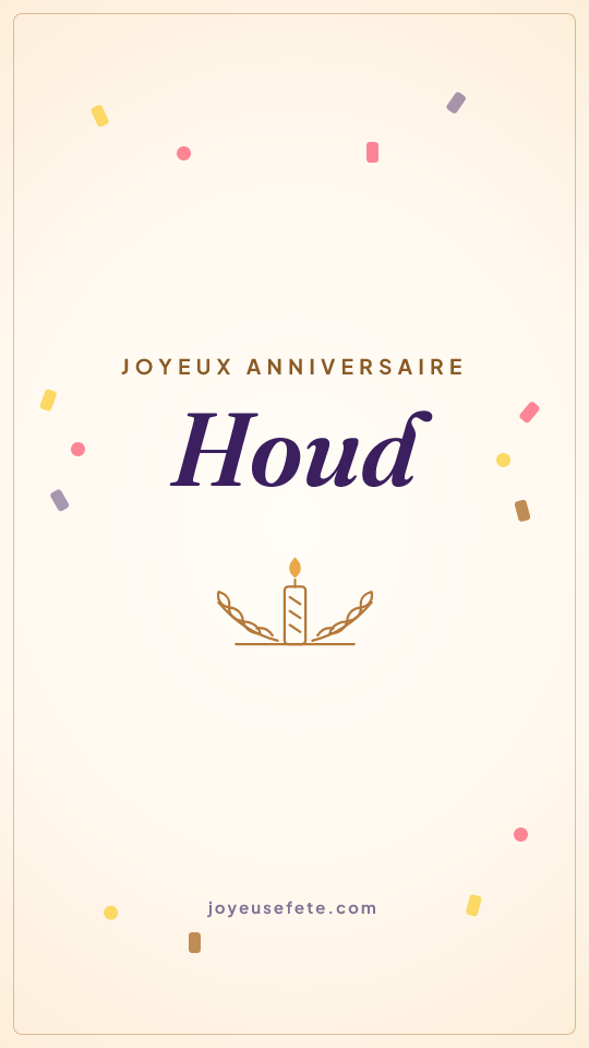 Image « Joyeux anniversaire Houd » au format story