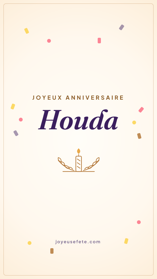 Image « Joyeux anniversaire Houda » au format story