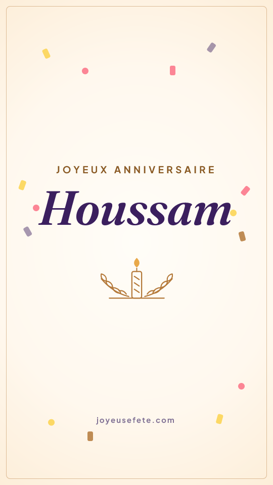 Image « Joyeux anniversaire Houssam » au format story