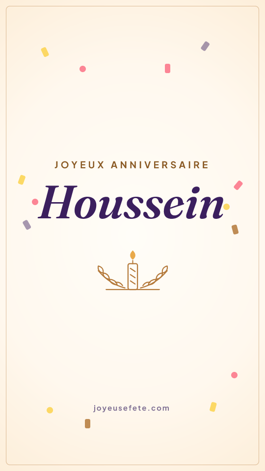Image « Joyeux anniversaire Houssein » au format story