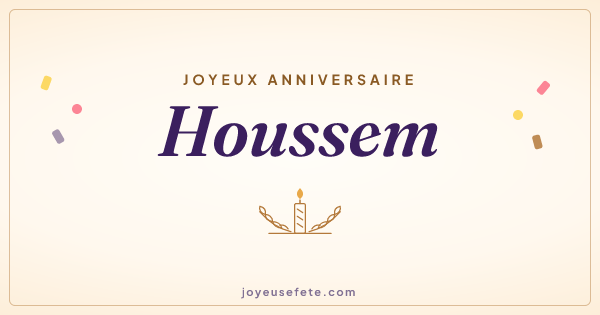 Image « Joyeux anniversaire Houssem » au format large