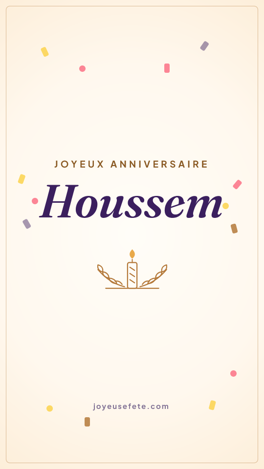 Image « Joyeux anniversaire Houssem » au format story