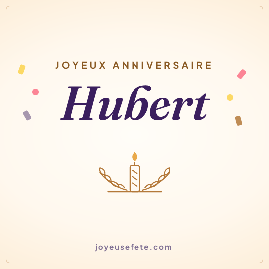 Image carrée « Joyeux anniversaire Hubert » pour WhatsApp