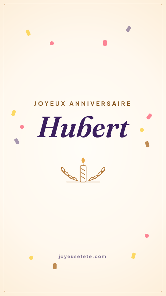Image « Joyeux anniversaire Hubert » au format story