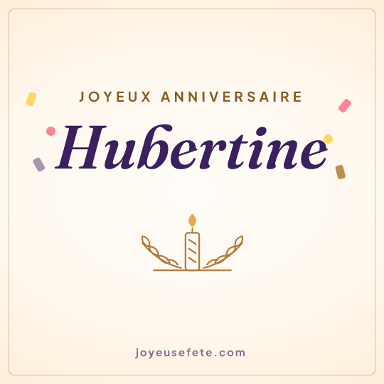 Image carrée « Joyeux anniversaire Hubertine » pour WhatsApp