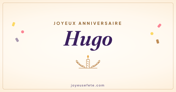 Image « Joyeux anniversaire Hugo » au format large