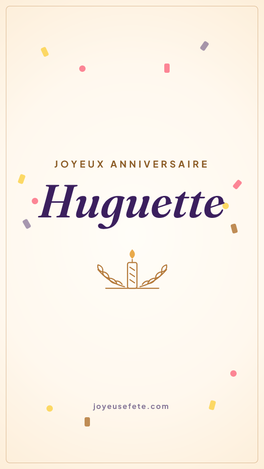 Image « Joyeux anniversaire Huguette » au format story