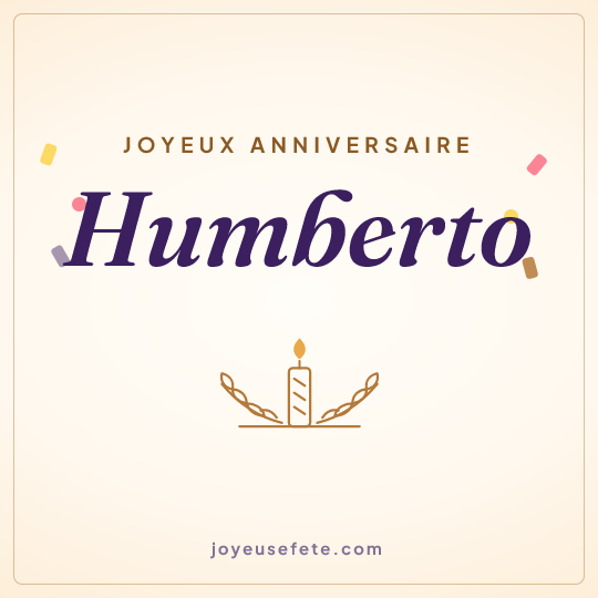 Image carrée « Joyeux anniversaire Humberto » pour WhatsApp