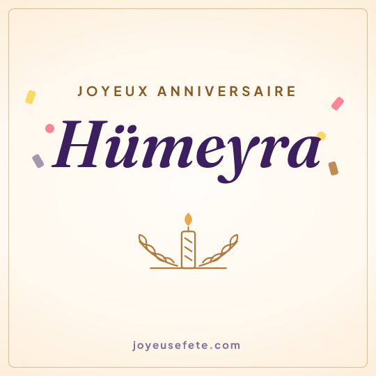Image carrée « Joyeux anniversaire Hümeyra » pour WhatsApp