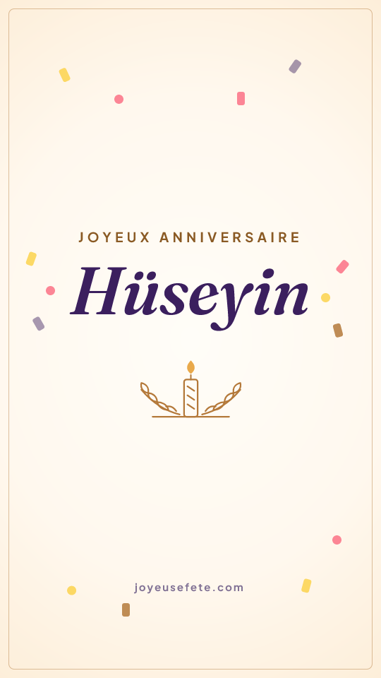 Image « Joyeux anniversaire Hüseyin » au format story