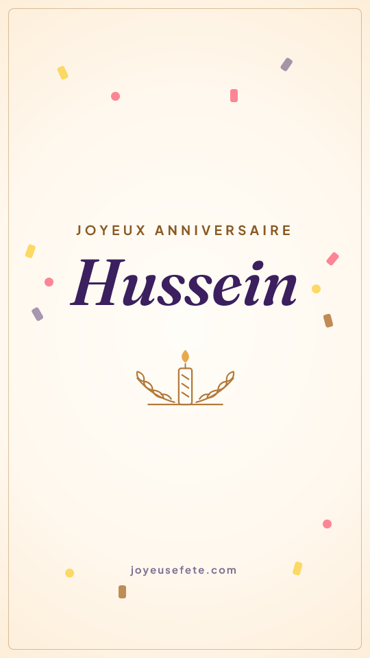 Image « Joyeux anniversaire Hussein » au format story