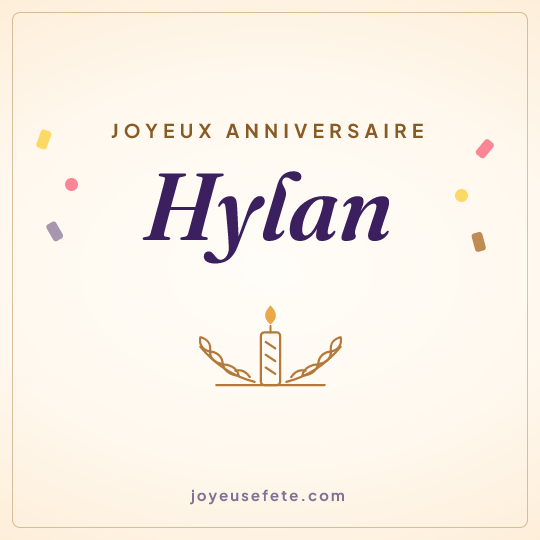 Image carrée « Joyeux anniversaire Hylan » pour WhatsApp