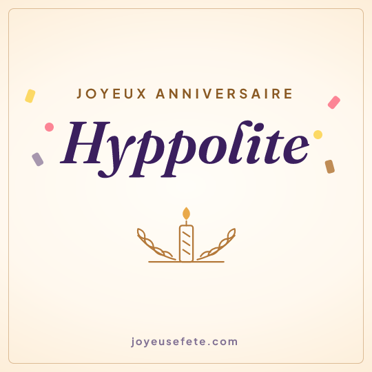 Image carrée « Joyeux anniversaire Hyppolite » pour WhatsApp