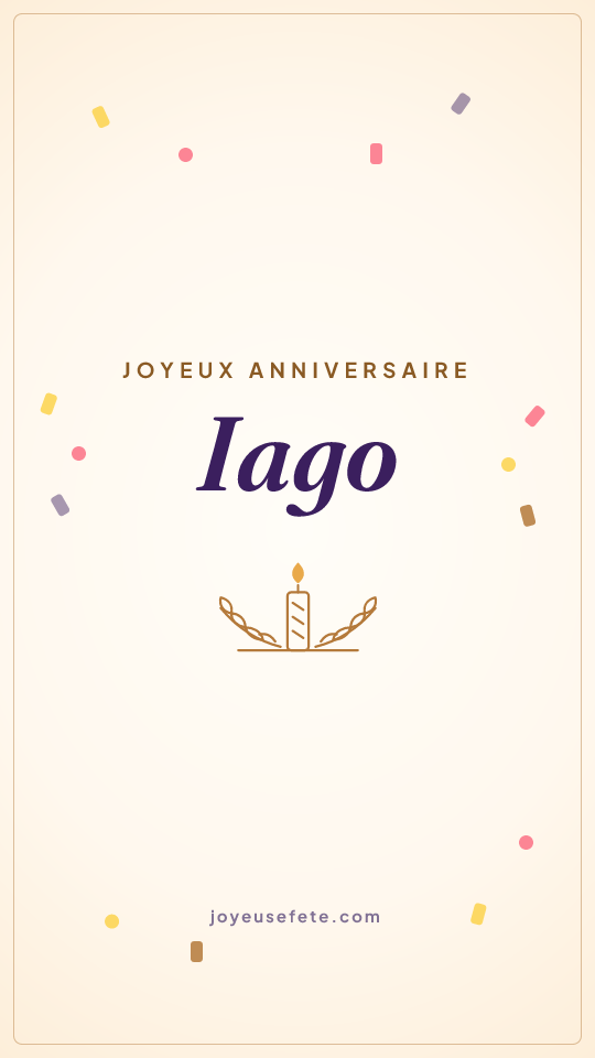 Image « Joyeux anniversaire Iago » au format story