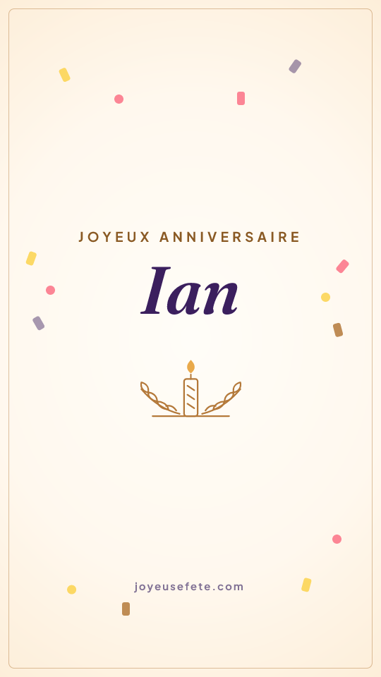 Image « Joyeux anniversaire Ian » au format story