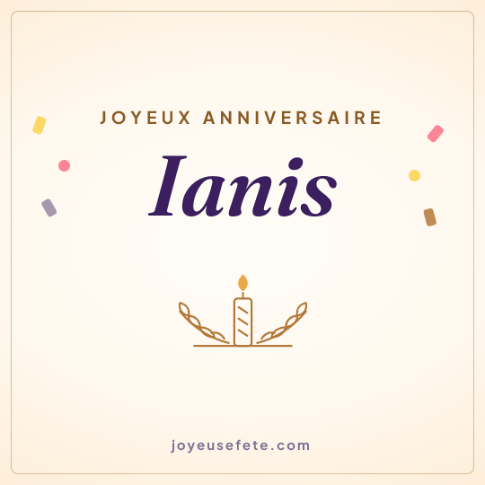 Image carrée « Joyeux anniversaire Ianis » pour WhatsApp