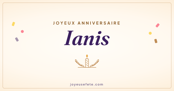 Image « Joyeux anniversaire Ianis » au format large