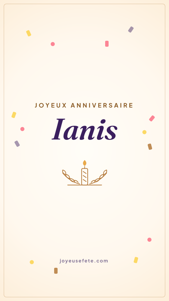 Image « Joyeux anniversaire Ianis » au format story
