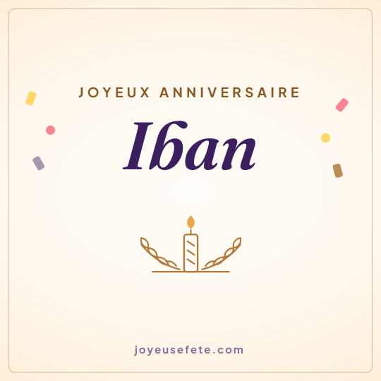 Image carrée « Joyeux anniversaire Iban » pour WhatsApp