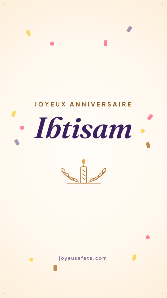 Image « Joyeux anniversaire Ibtisam » au format story