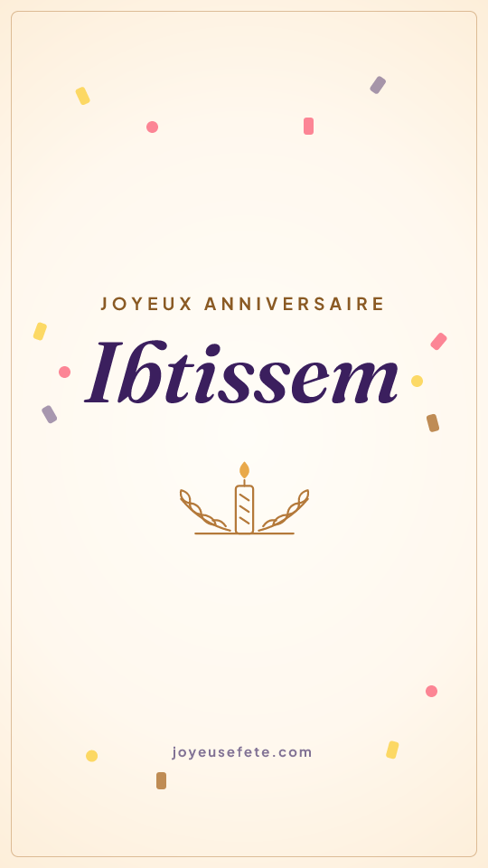 Image « Joyeux anniversaire Ibtissem » au format story