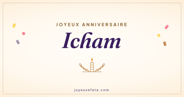 Image « Joyeux anniversaire Icham » au format large