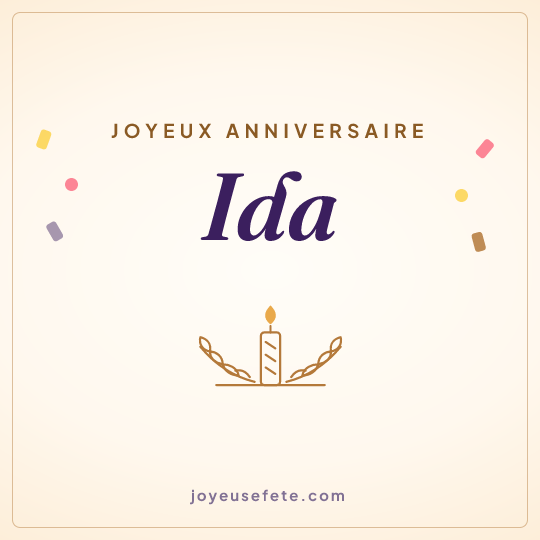 Image carrée « Joyeux anniversaire Ida » pour WhatsApp