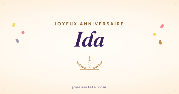 Image « Joyeux anniversaire Ida » au format large