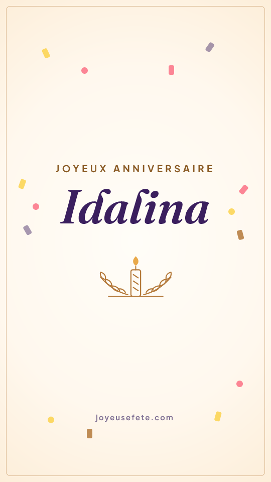 Image « Joyeux anniversaire Idalina » au format story