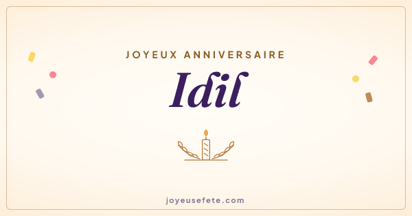 Image « Joyeux anniversaire Idil » au format large