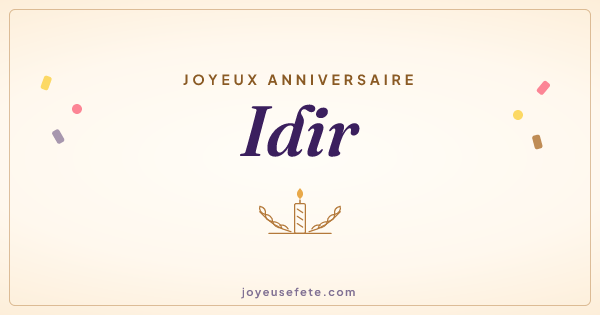 Image « Joyeux anniversaire Idir » au format large